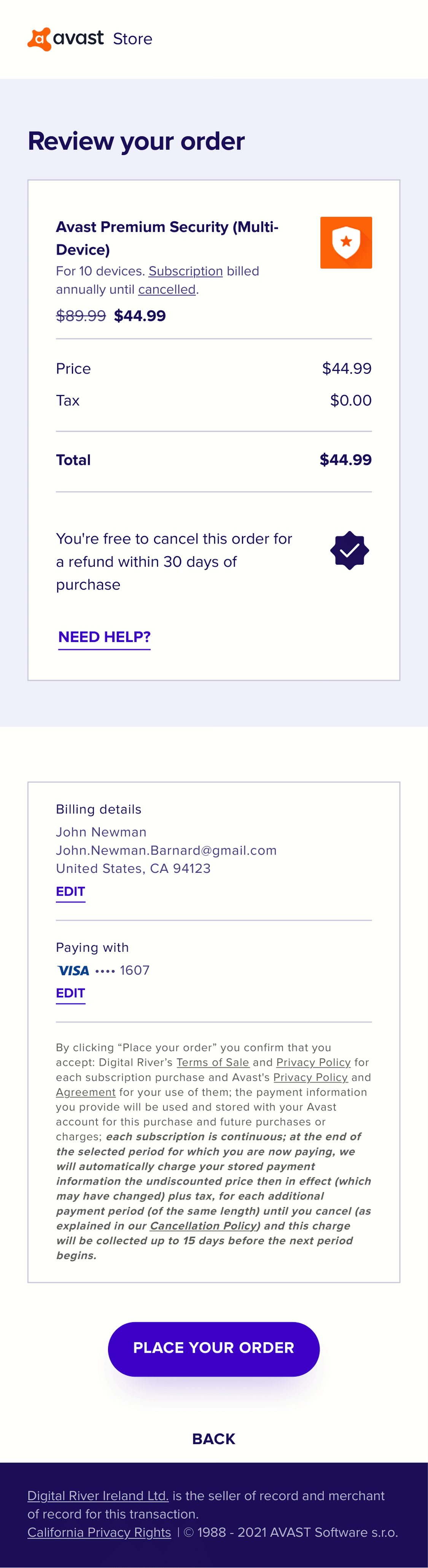 Avast’s Mobile Review Order 196 of 557 Review Order Examples