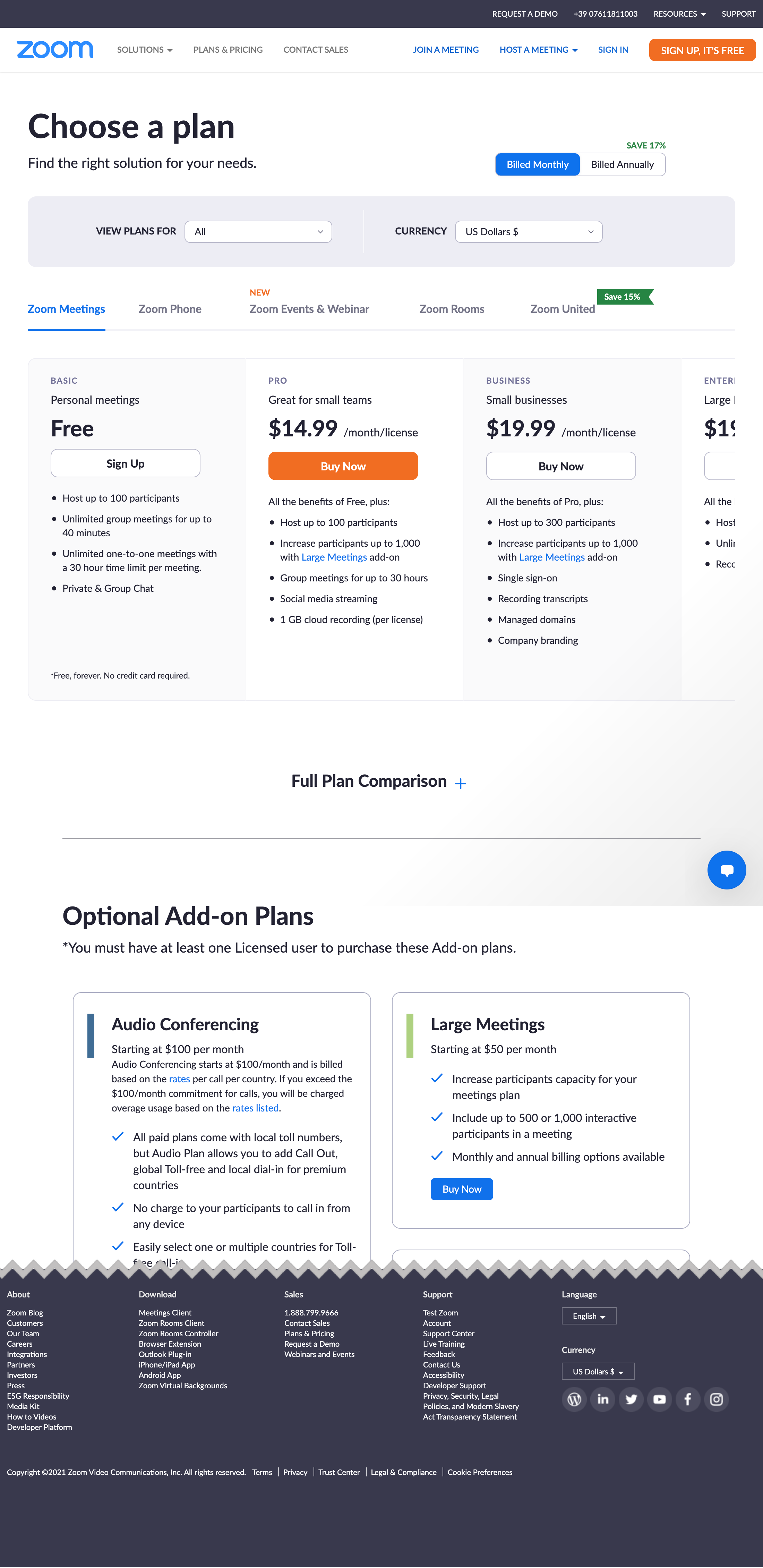 Desktop screenshot of Zoom