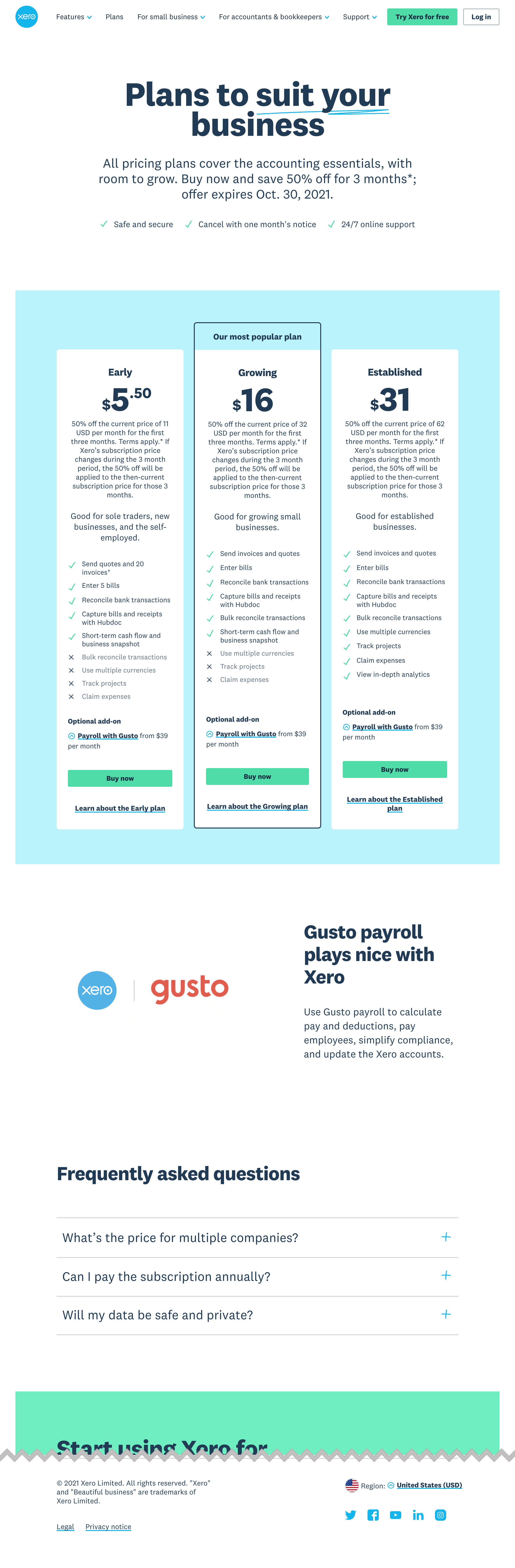 Desktop screenshot of Xero