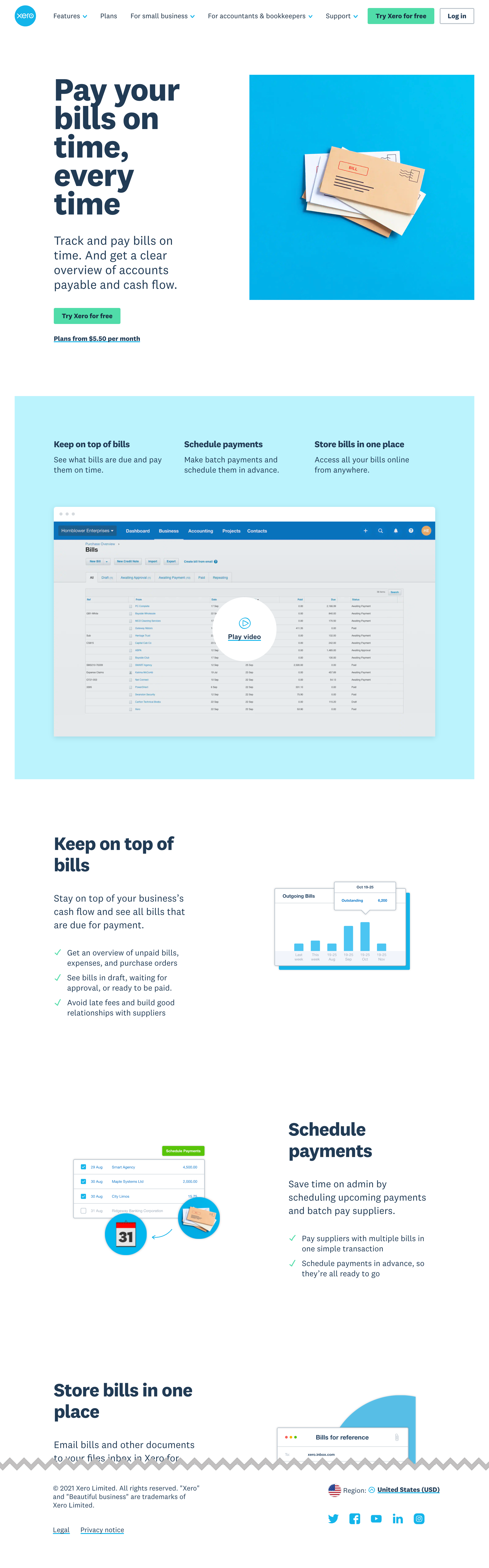 Desktop screenshot of Xero