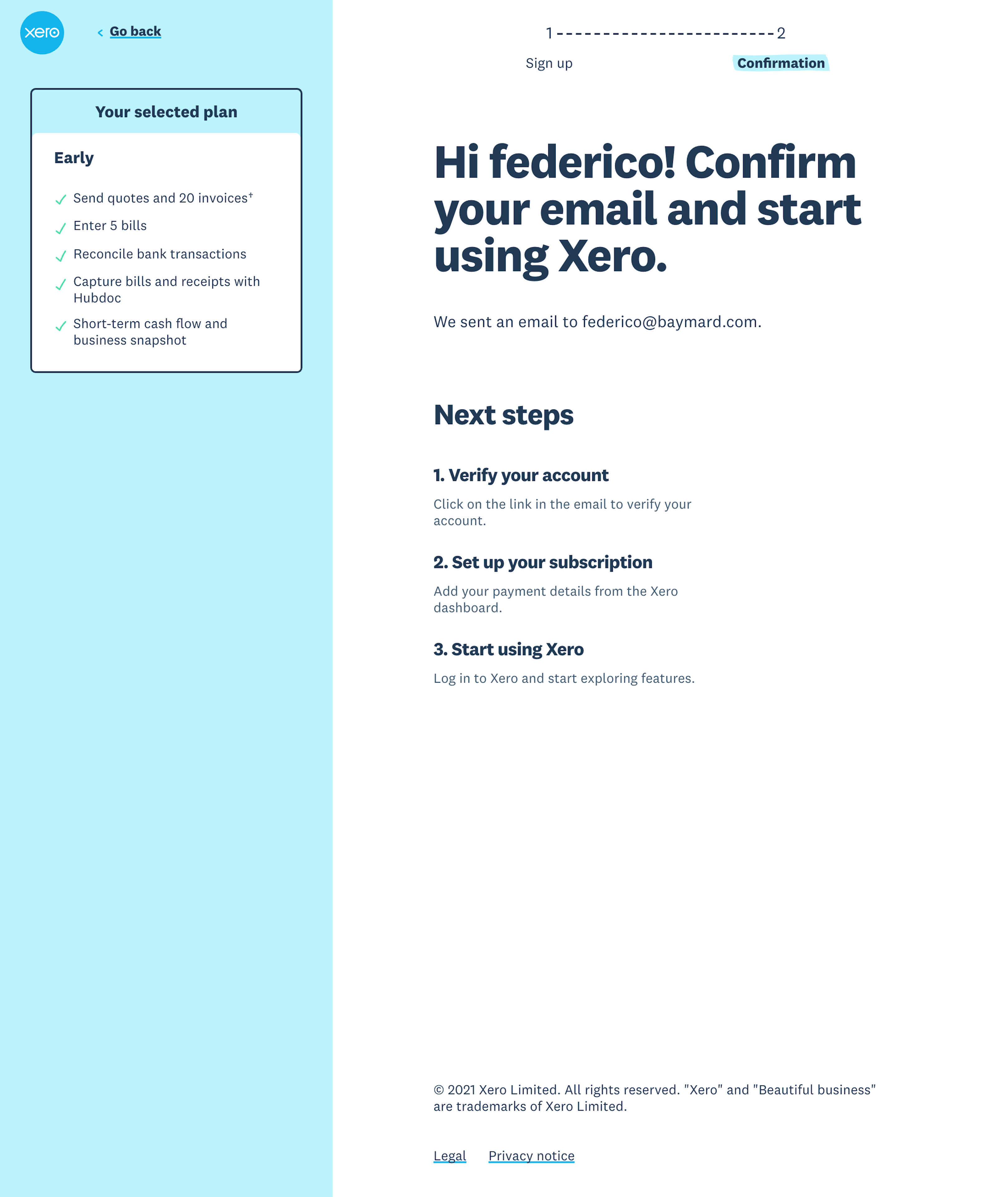 Desktop screenshot of Xero