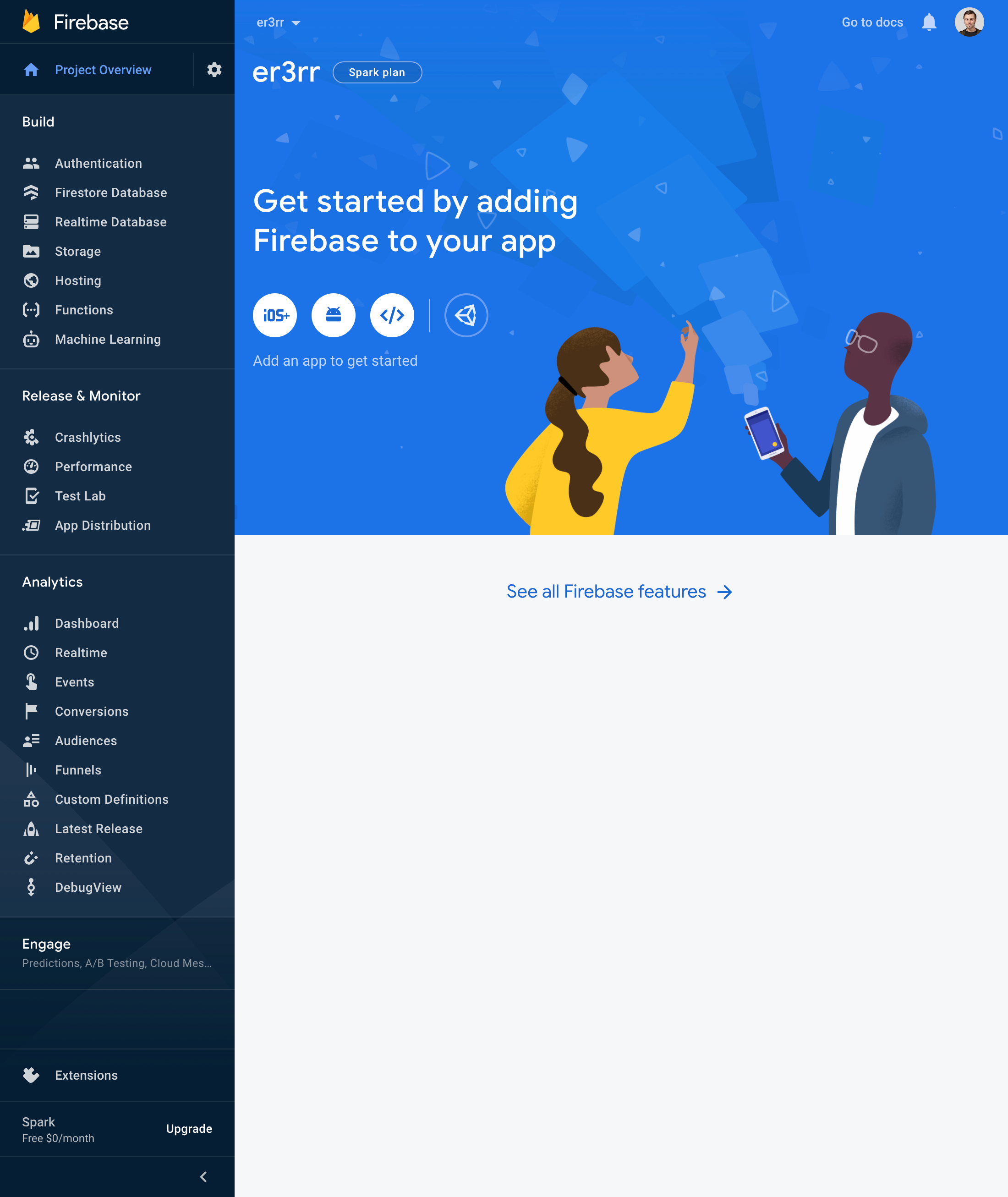 Firebase’s Account Dashboard 455 of 517 Account Dashboard Examples
