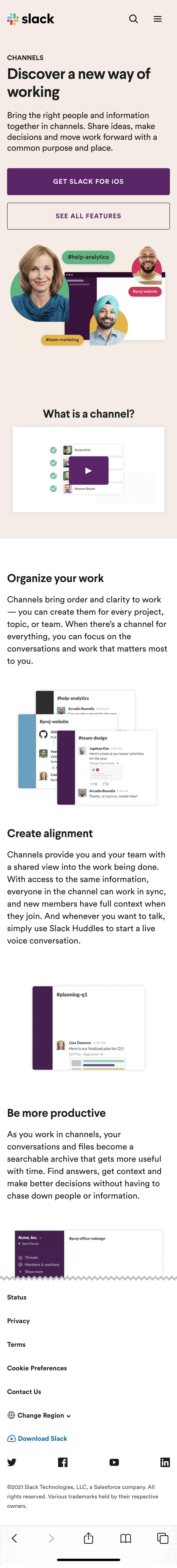 Mobile screenshot of Slack
