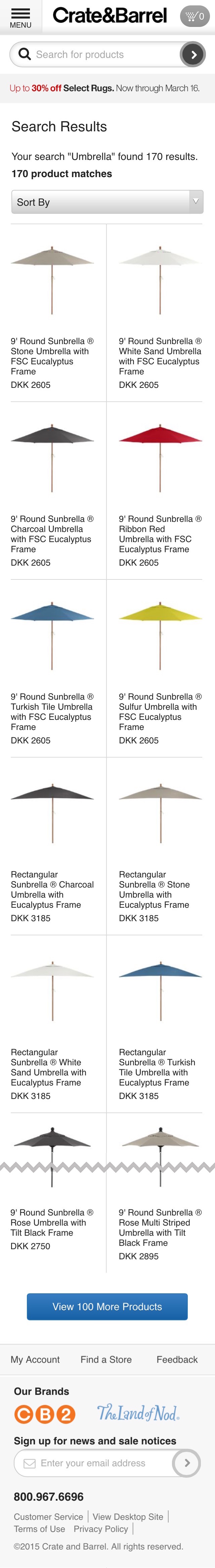 Mobile screenshot of Crate & Barrel