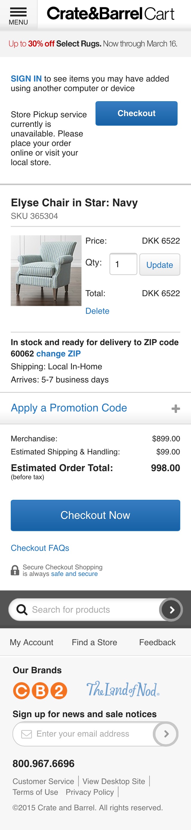 Mobile screenshot of Crate & Barrel