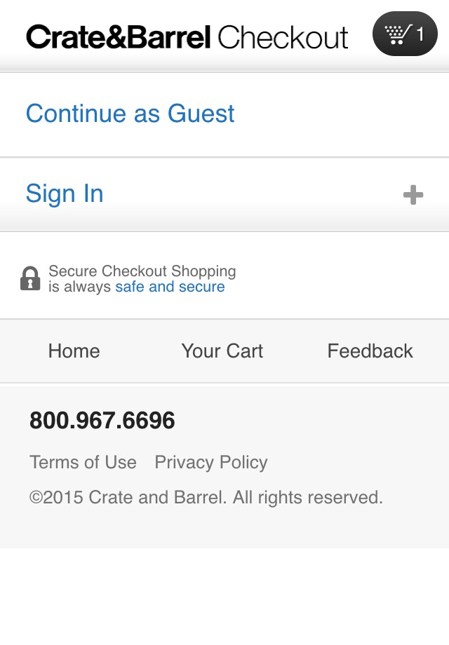 Mobile screenshot of Crate & Barrel