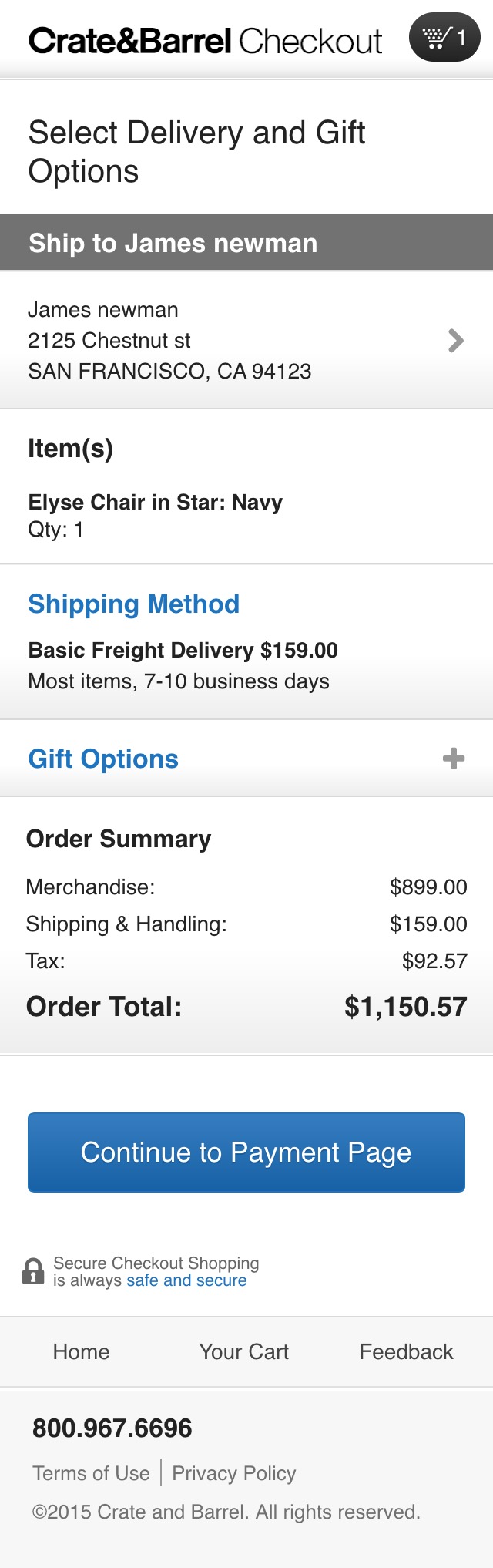 Mobile screenshot of Crate &amp; Barrel