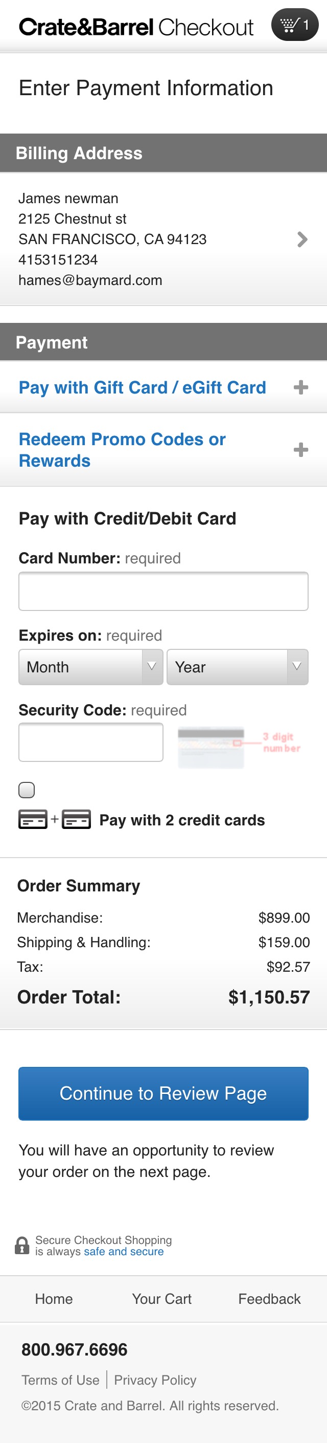 Mobile screenshot of Crate & Barrel