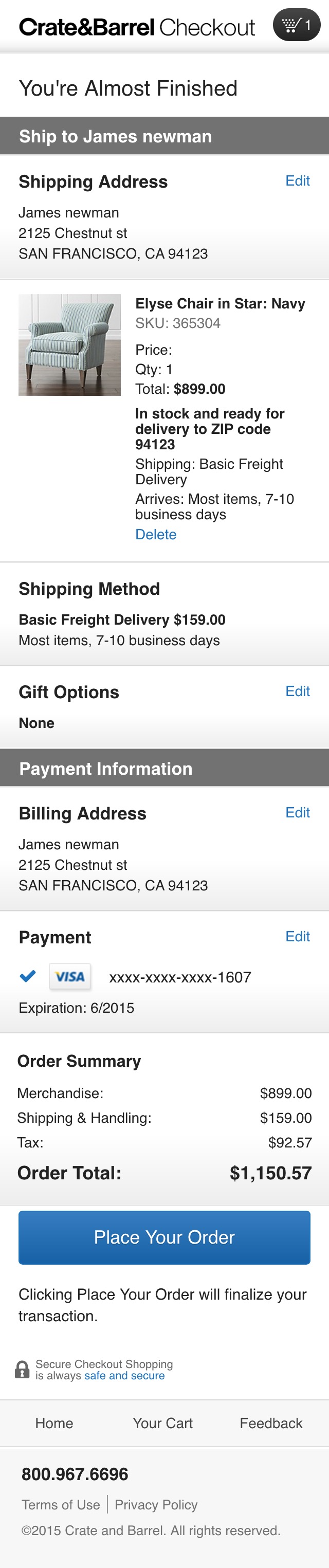 Mobile screenshot of Crate &amp; Barrel