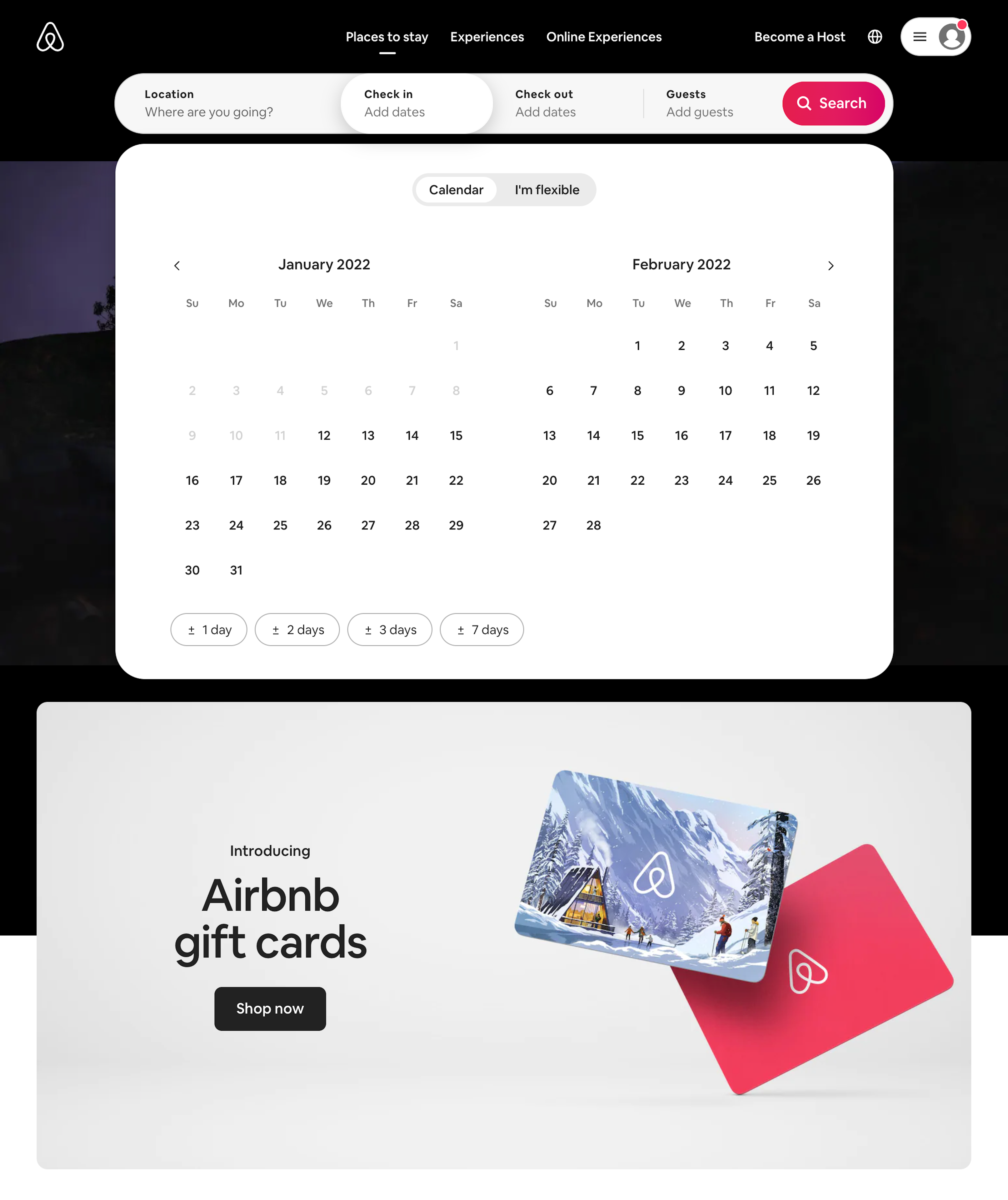 Desktop screenshot of Airbnb