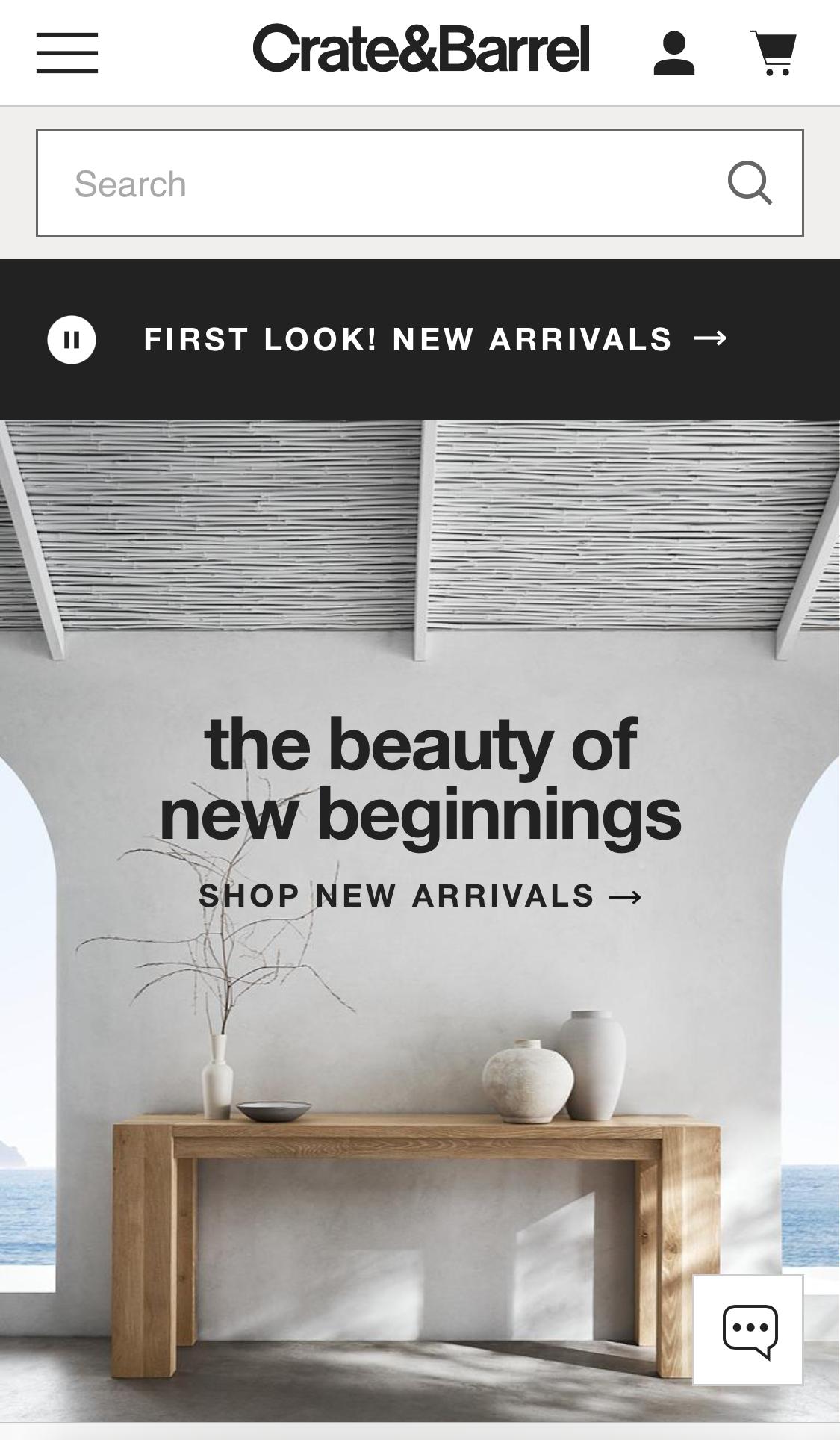 Mobile screenshot of Crate & Barrel
