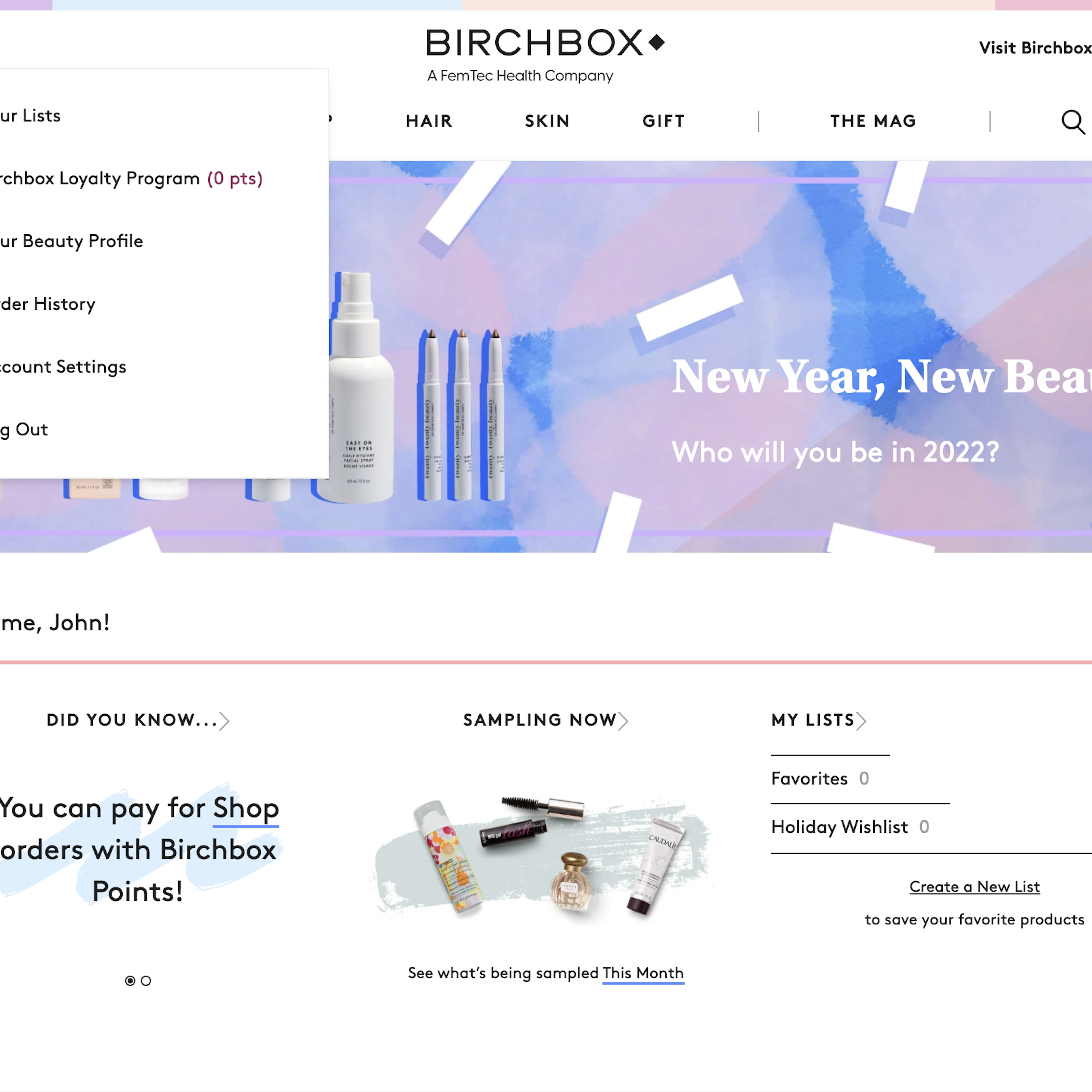 Desktop screenshot of Birchbox