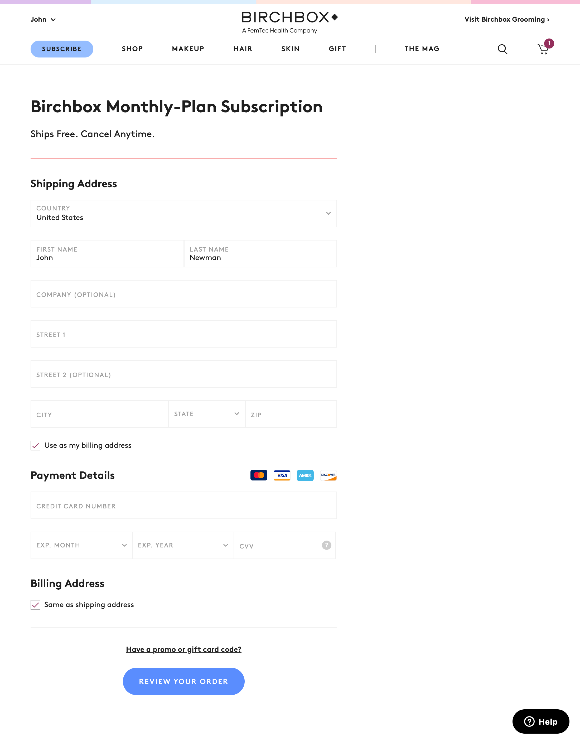 Birchbox s Billing Address 210 Of 648 Billing Address Examples Birchbox s Billing Address 210 Of 648 Billing Address Examples