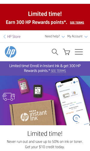 Mobile screenshot of HP