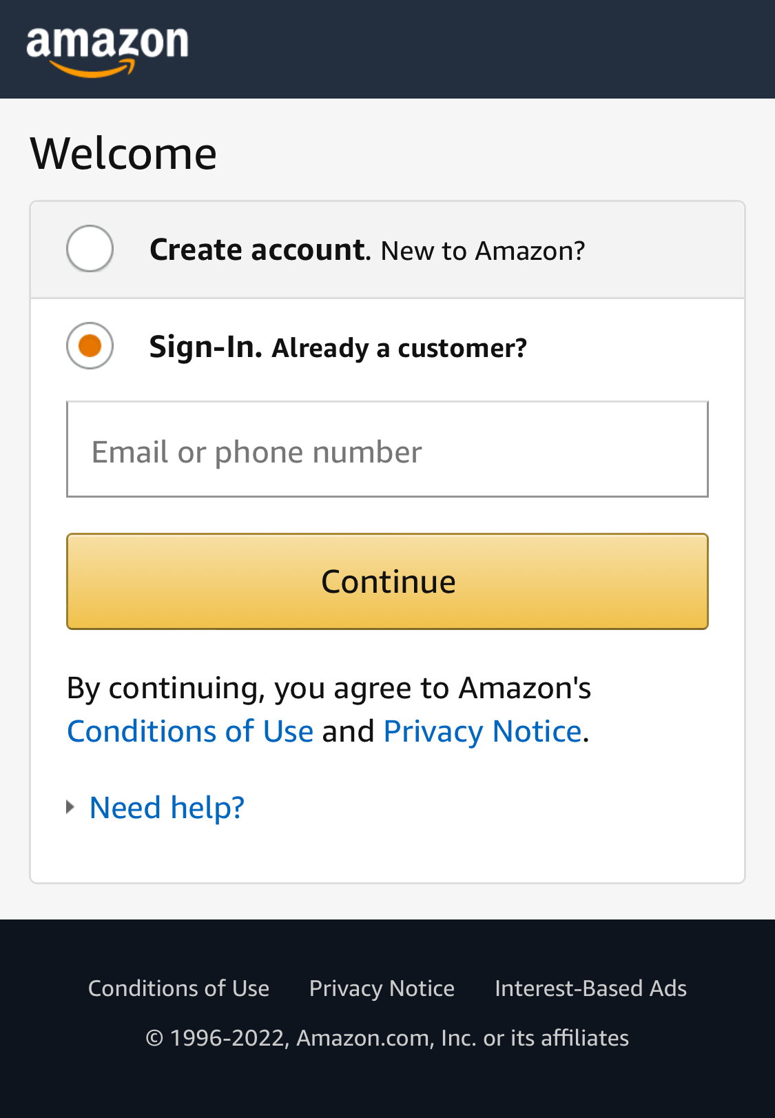 Mobile screenshot of Amazon