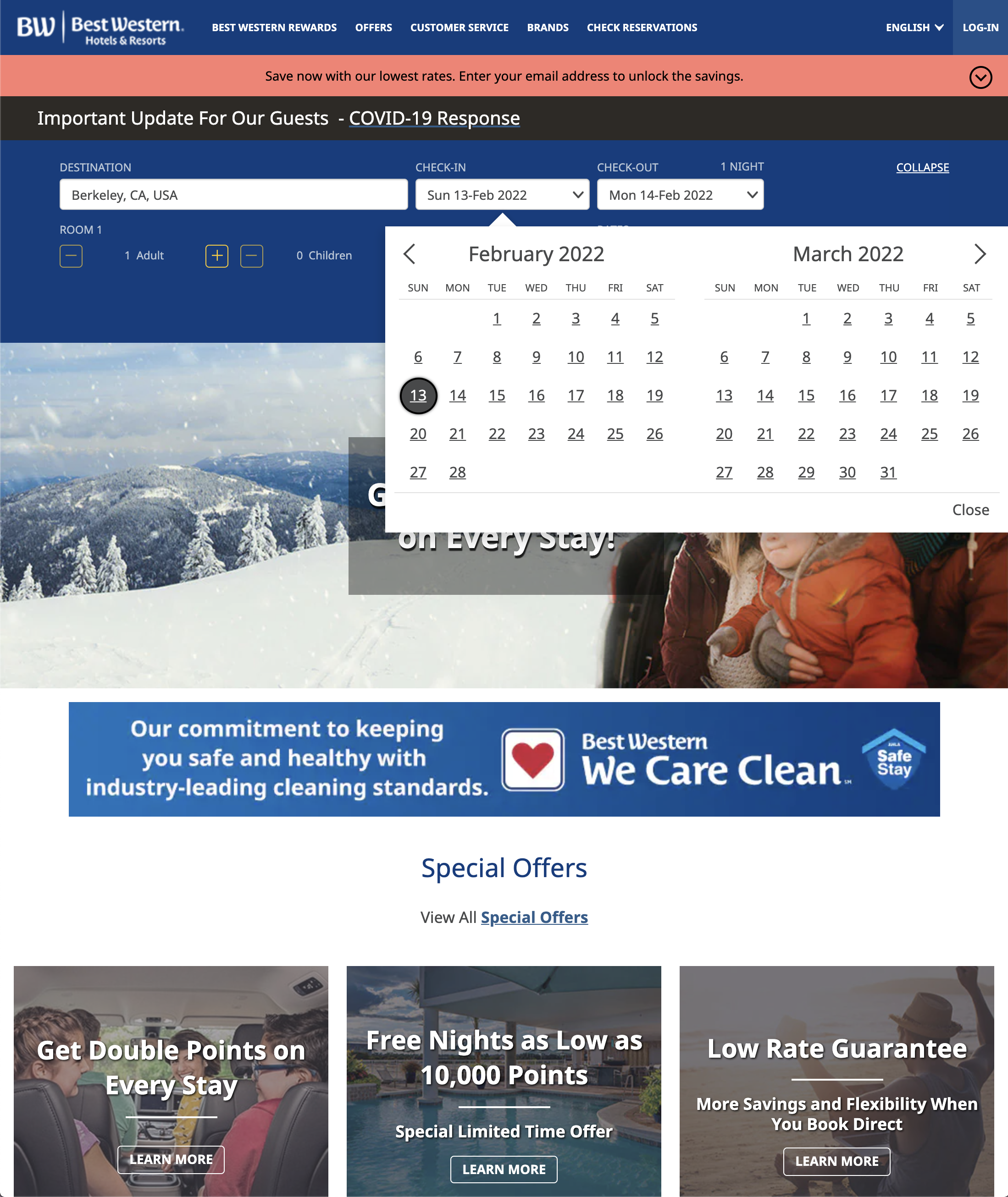 Desktop screenshot of Best Western