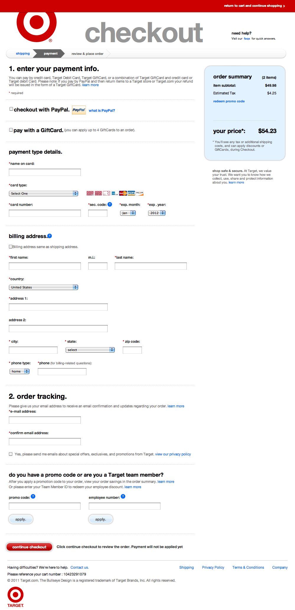 Target’s Payment 795 of 915 Payment Examples Baymard Institute