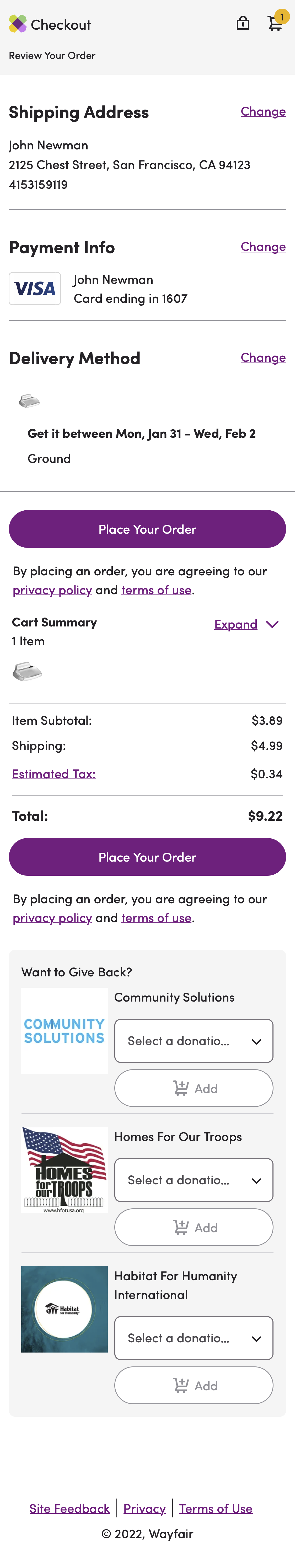 Wayfair’s Mobile Review Order 137 of 561 Review Order Examples