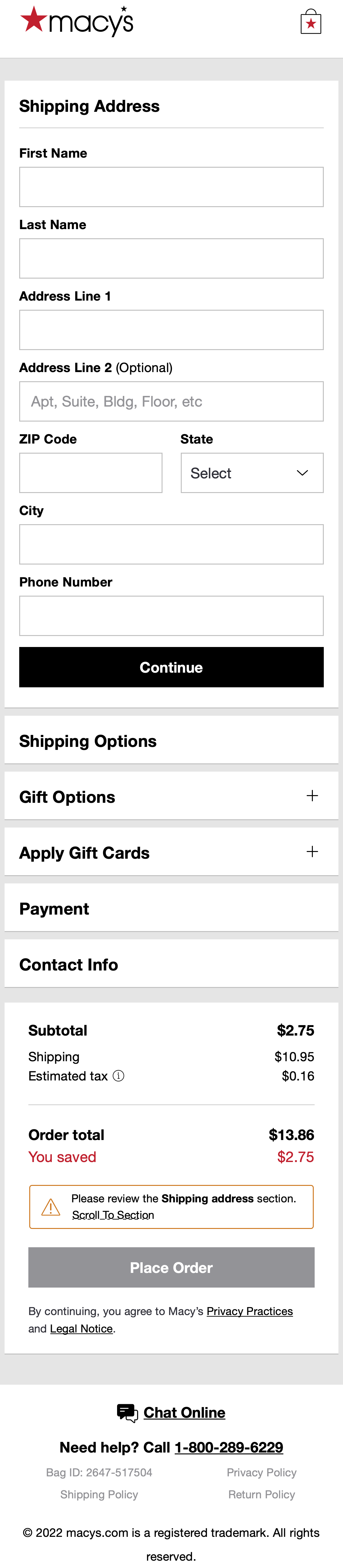 Mobile screenshot of Macy’s