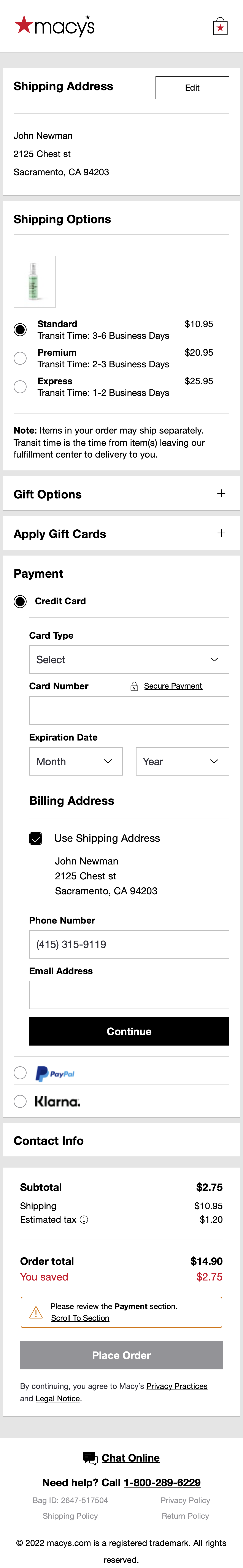Mobile screenshot of Macy’s