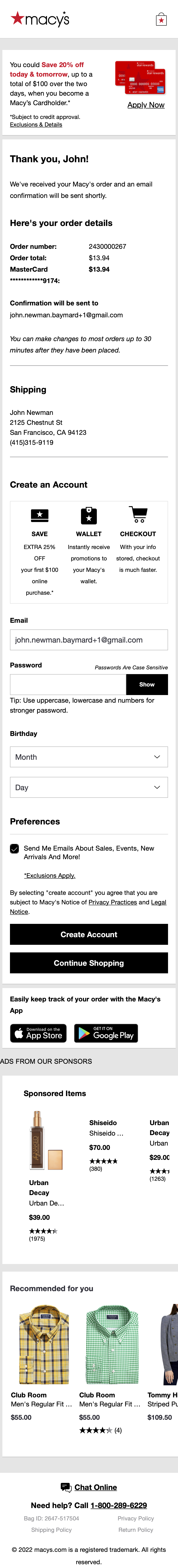 Mobile screenshot of Macy’s