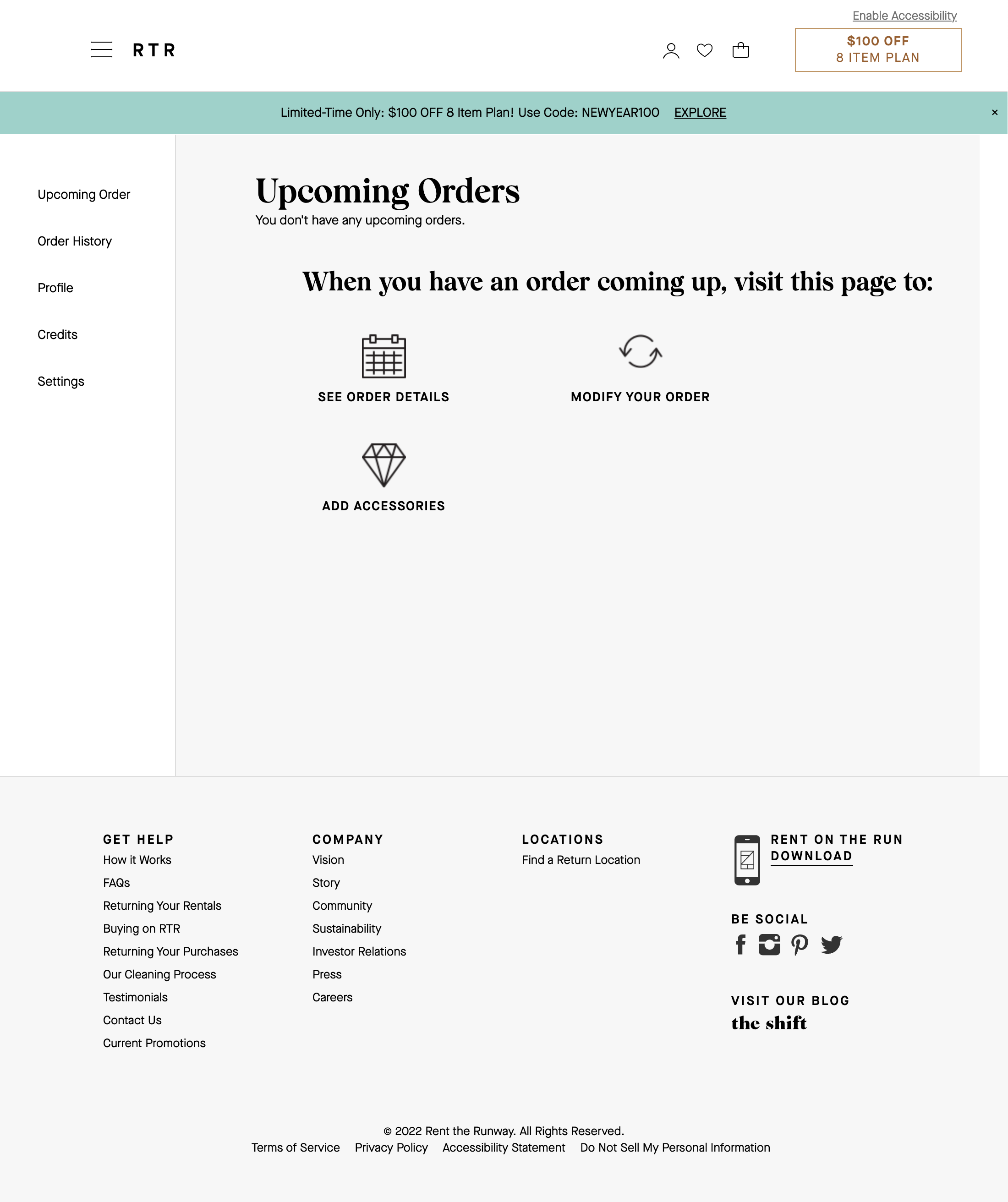 Rent the Runway’s Account Dashboard 298 of 517 Account Dashboard