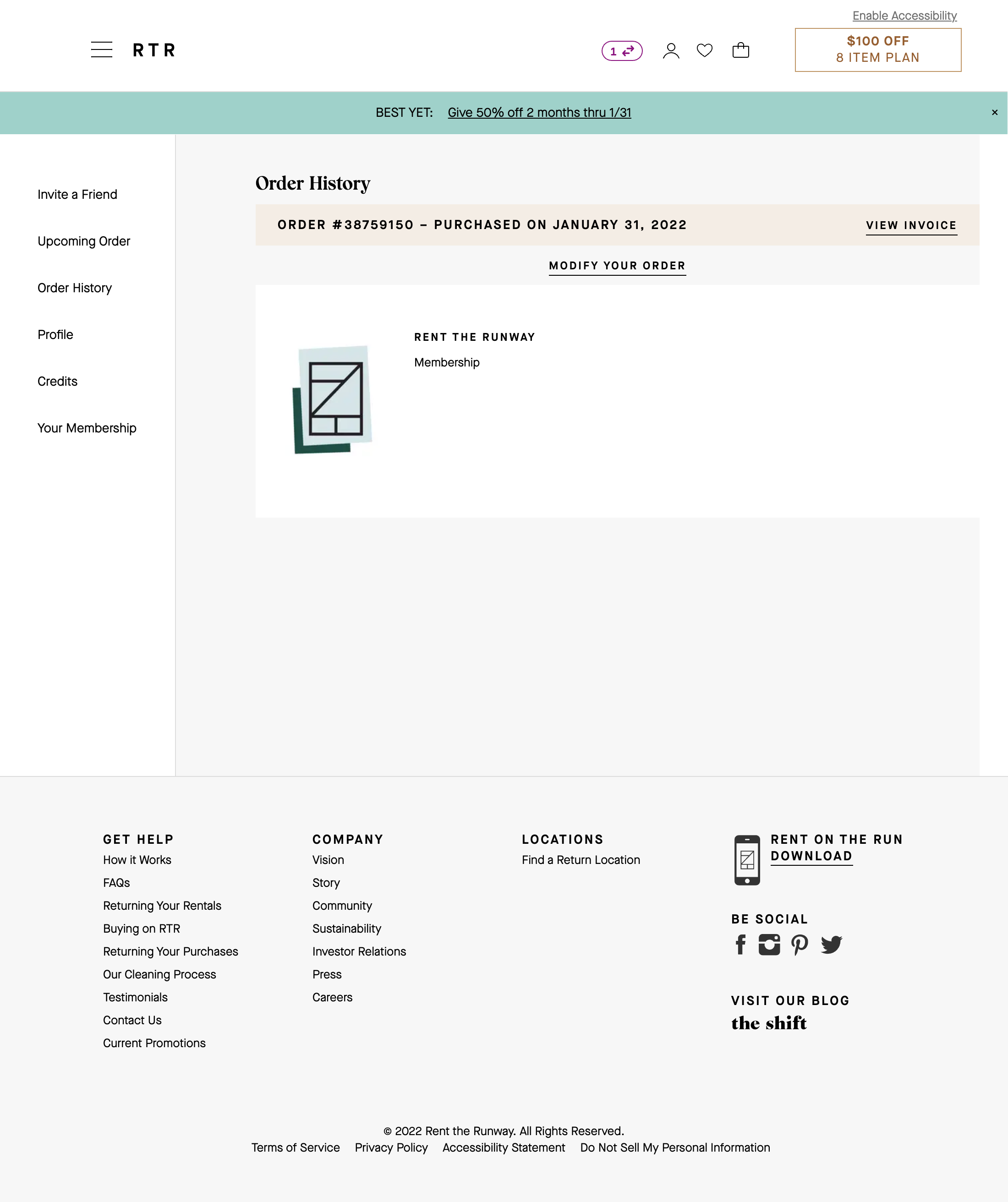 Desktop screenshot of Rent the Runway