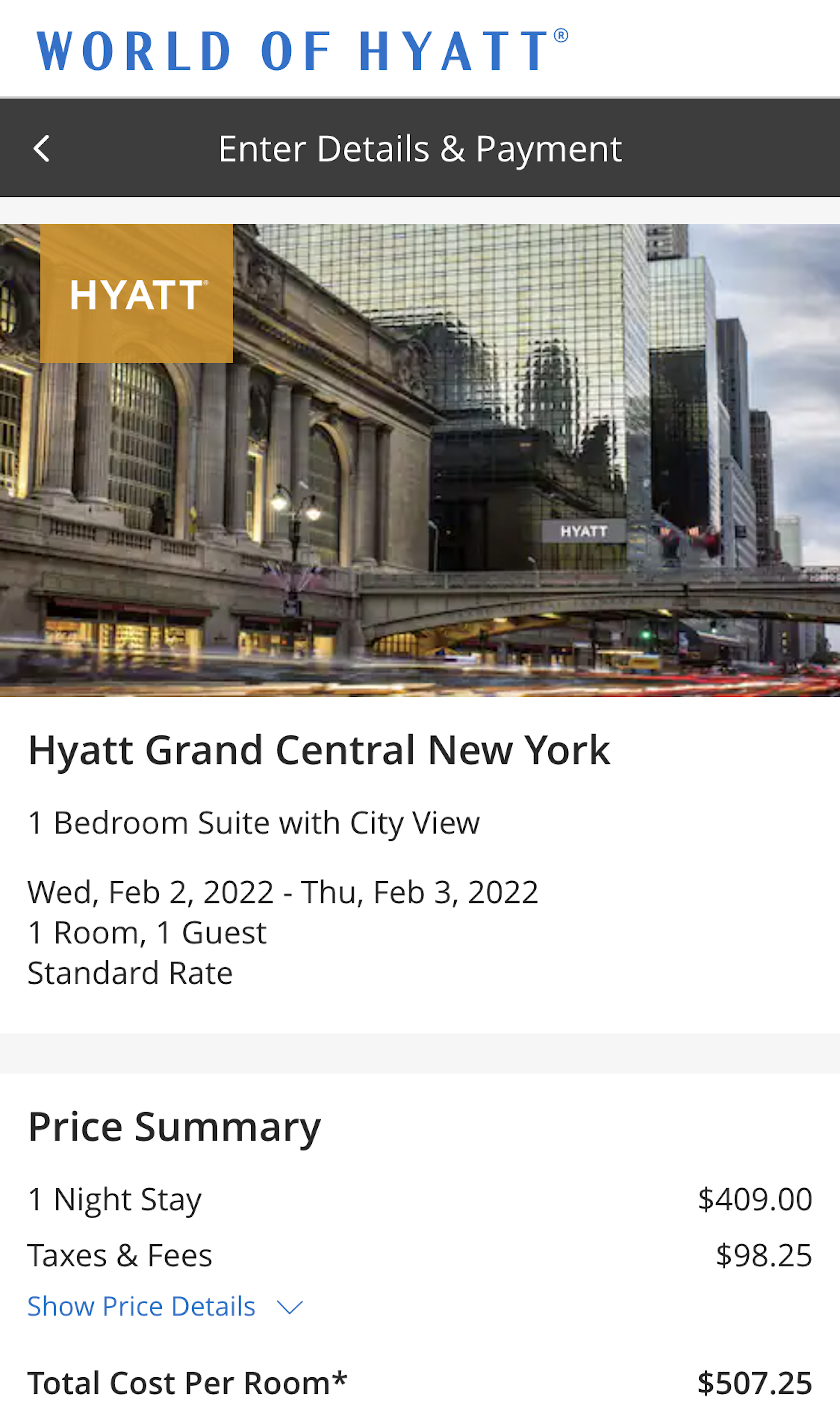 Mobile screenshot of Hyatt