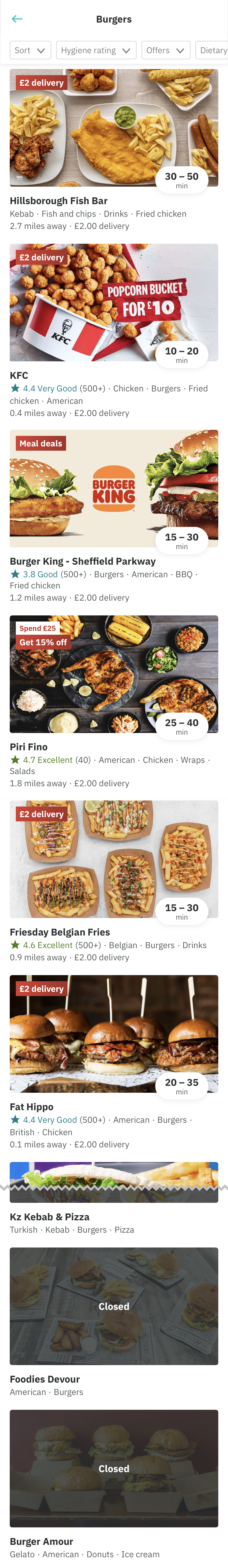 Mobile screenshot of Deliveroo