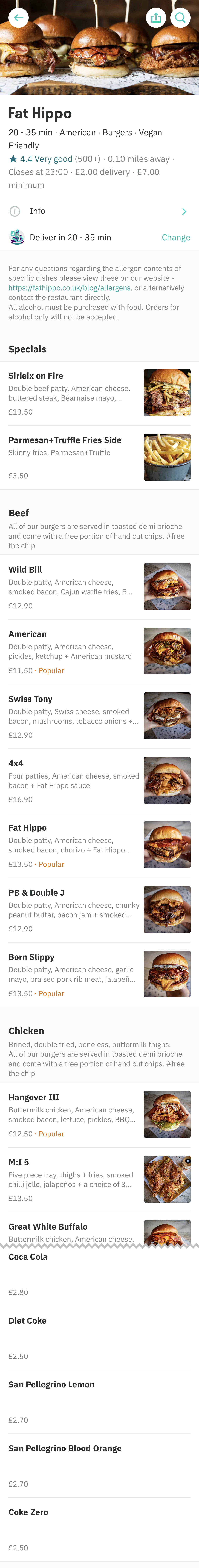 Mobile screenshot of Deliveroo
