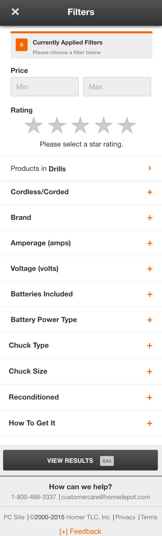 Mobile screenshot of Home Depot