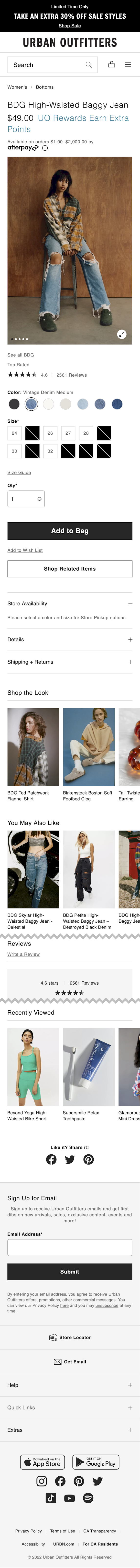 Mobile screenshot of Urban Outfitters