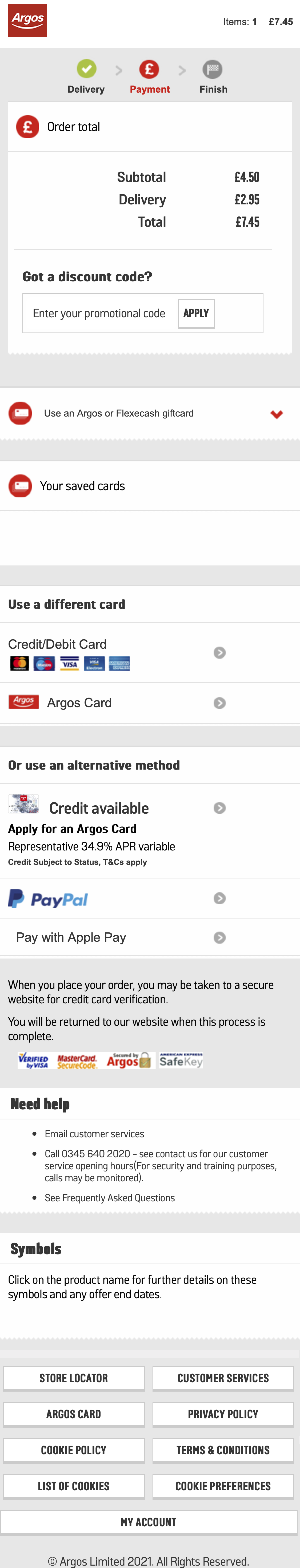 Argos’ Mobile Payment 258 of 915 Payment Examples Baymard Institute