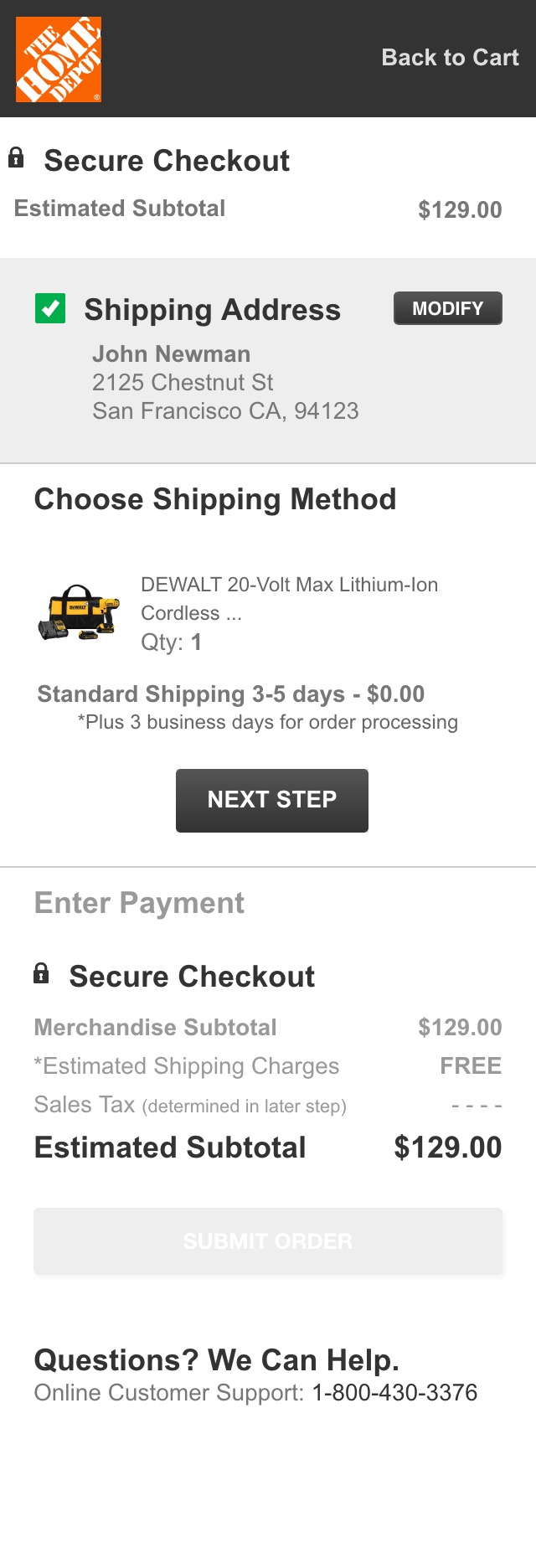 Mobile screenshot of Home Depot
