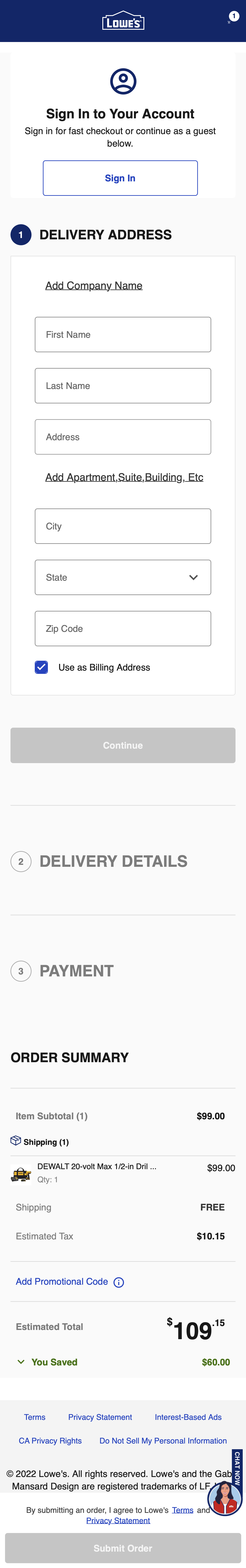 Mobile screenshot of Lowe’s