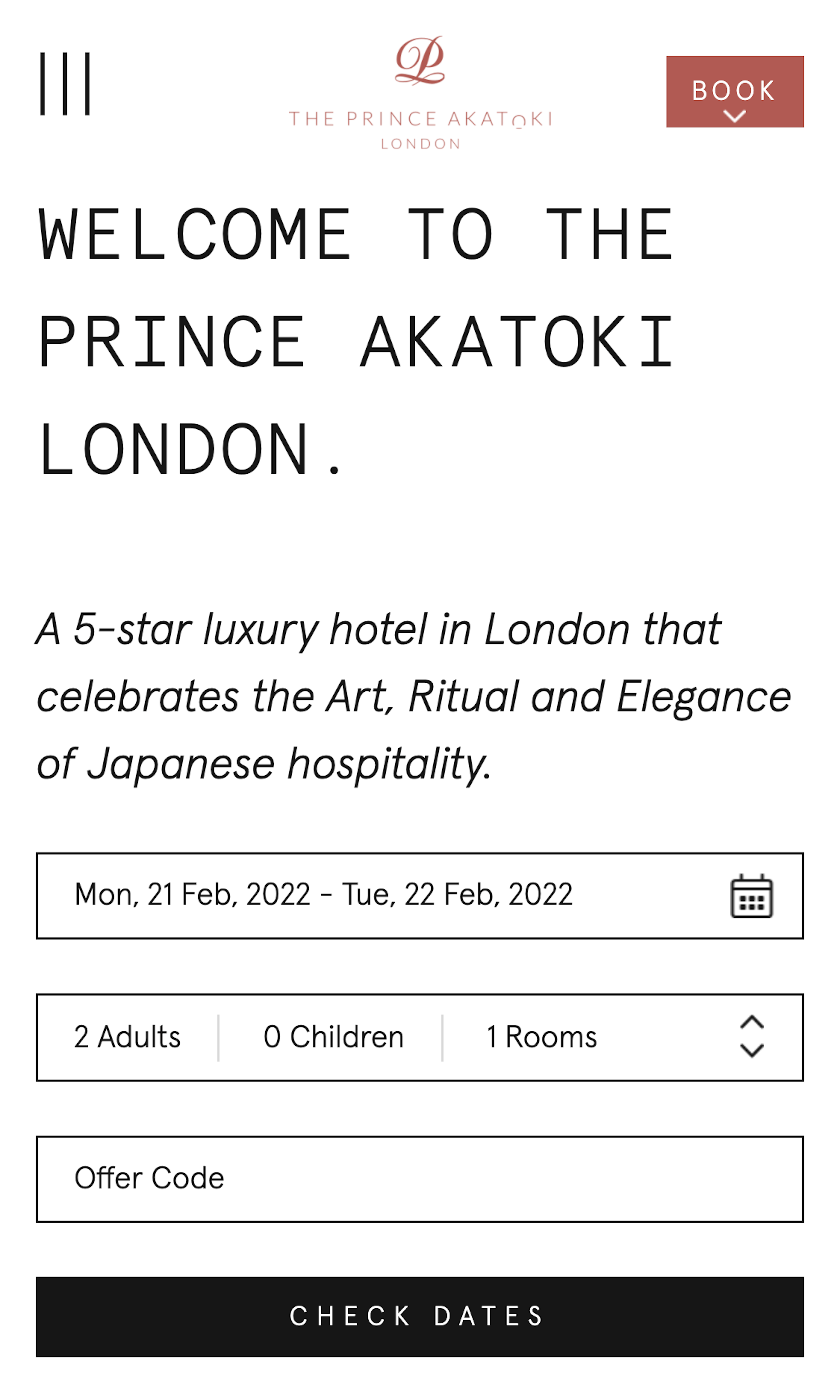 Mobile screenshot of Prince Akatoki London