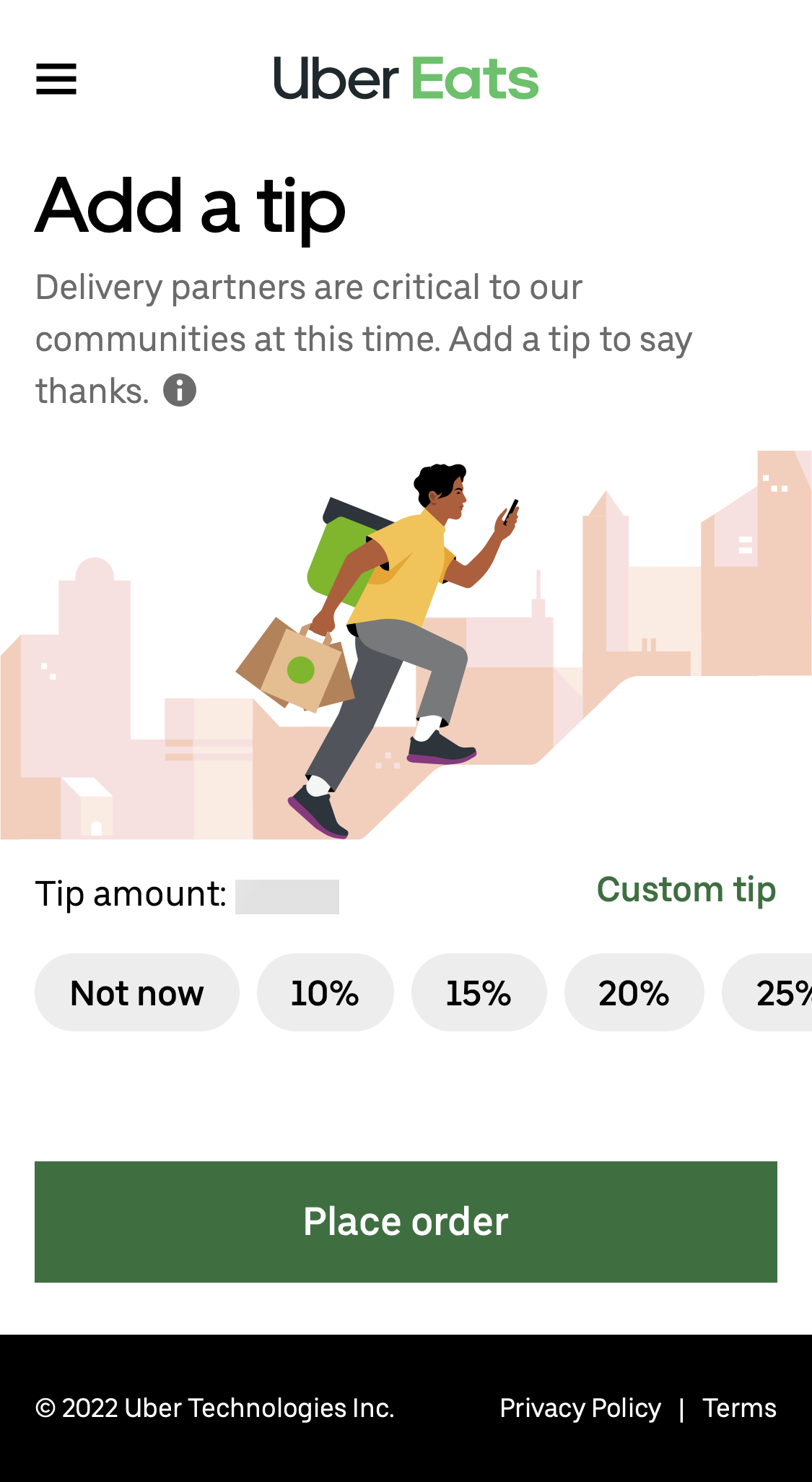 Mobile screenshot of Uber Eats