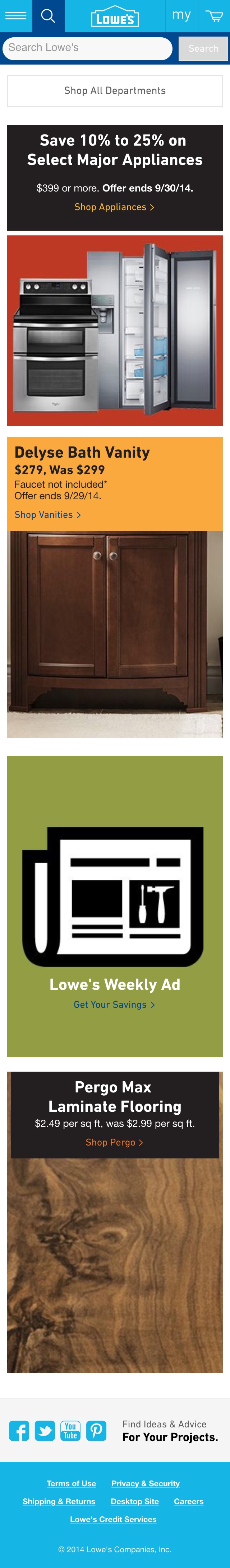 Mobile screenshot of Lowe’s