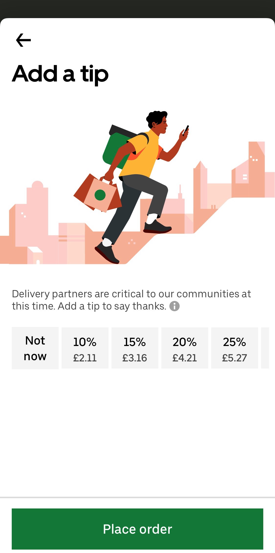 Mobile screenshot of Uber Eats