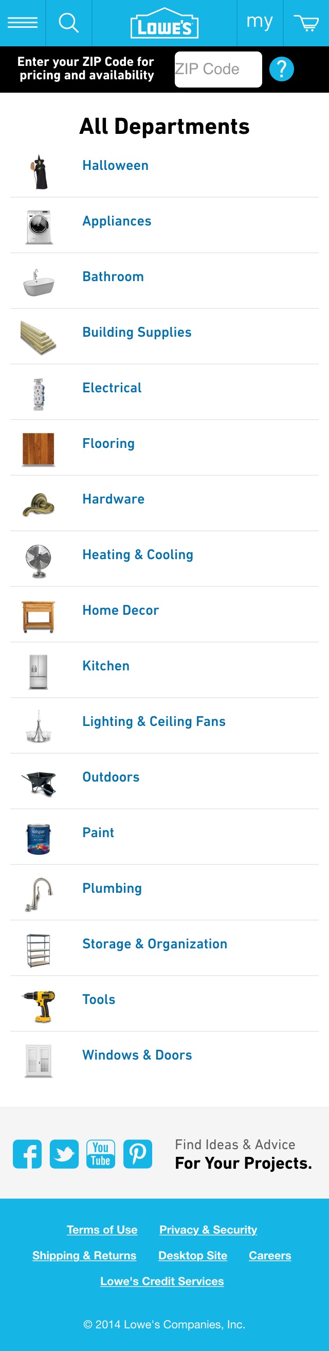 Mobile screenshot of Lowe’s