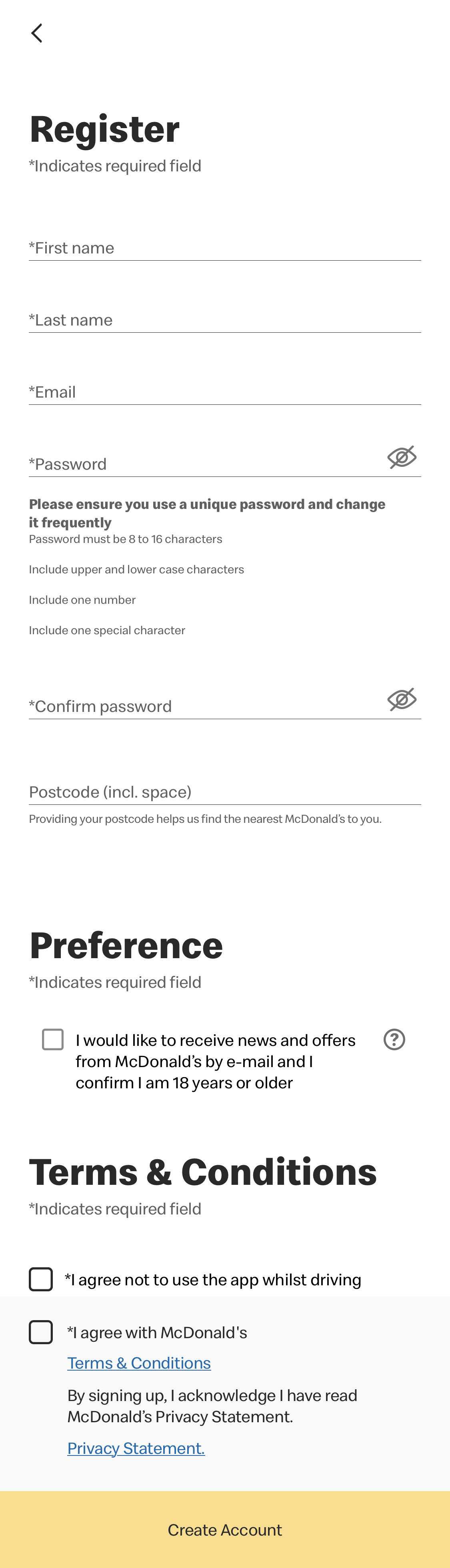 Mobile screenshot of McDonald’s