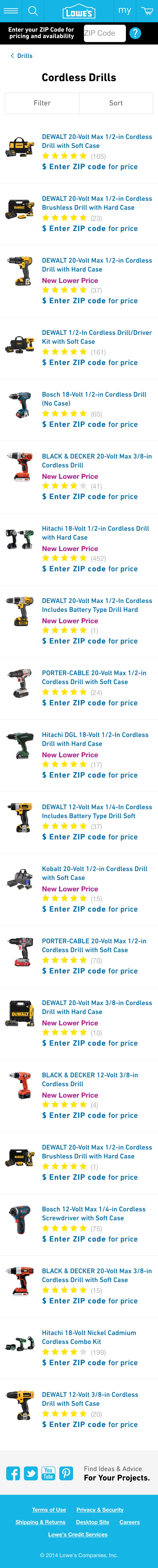 Mobile screenshot of Lowe’s