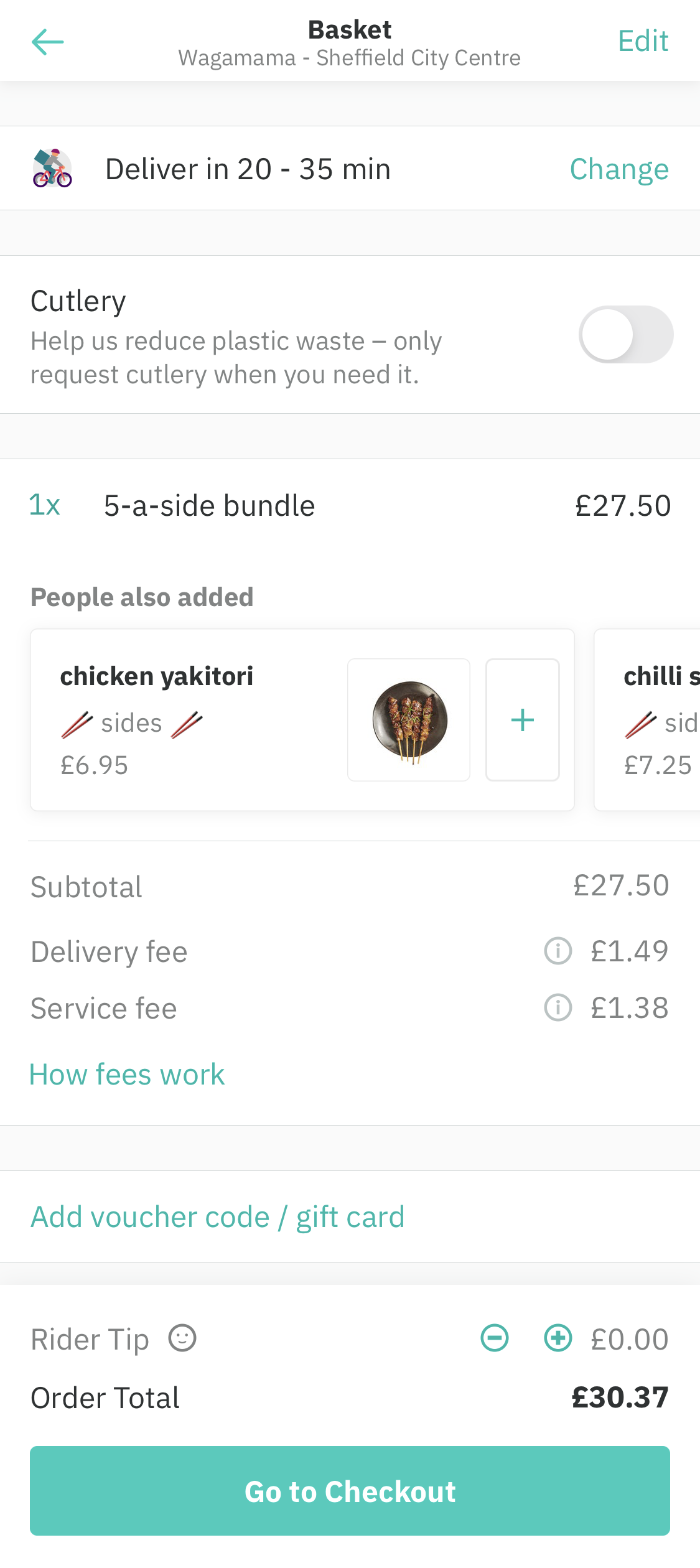 Deliveroo’s App CrossSells 106 of 188 CrossSells Examples Baymard Institute