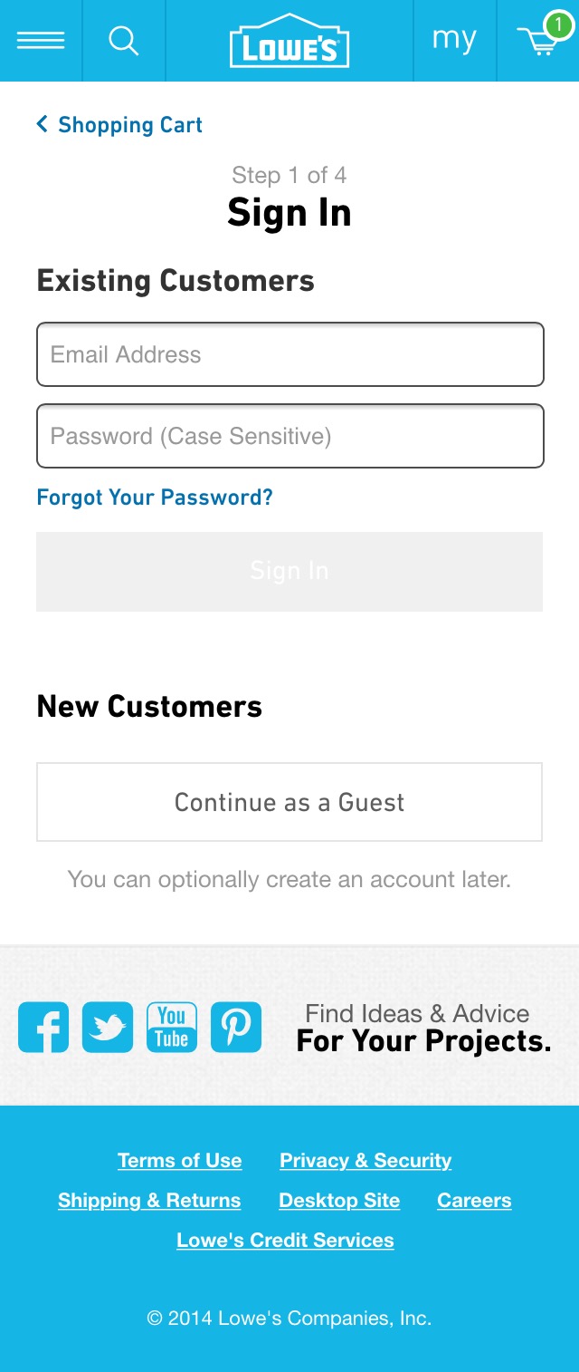 Mobile screenshot of Lowe’s