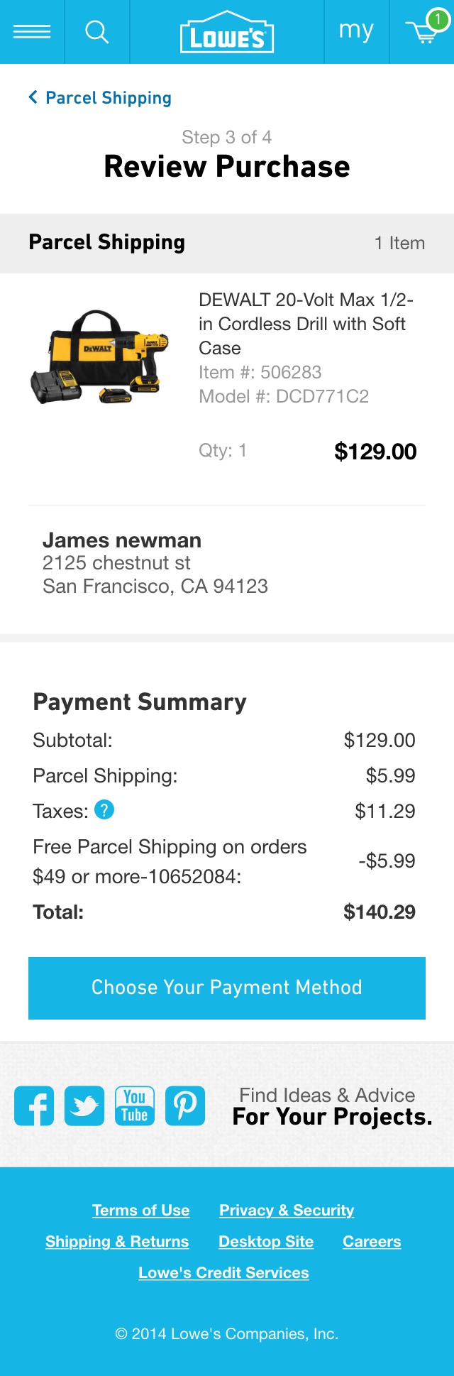 Mobile screenshot of Lowe’s