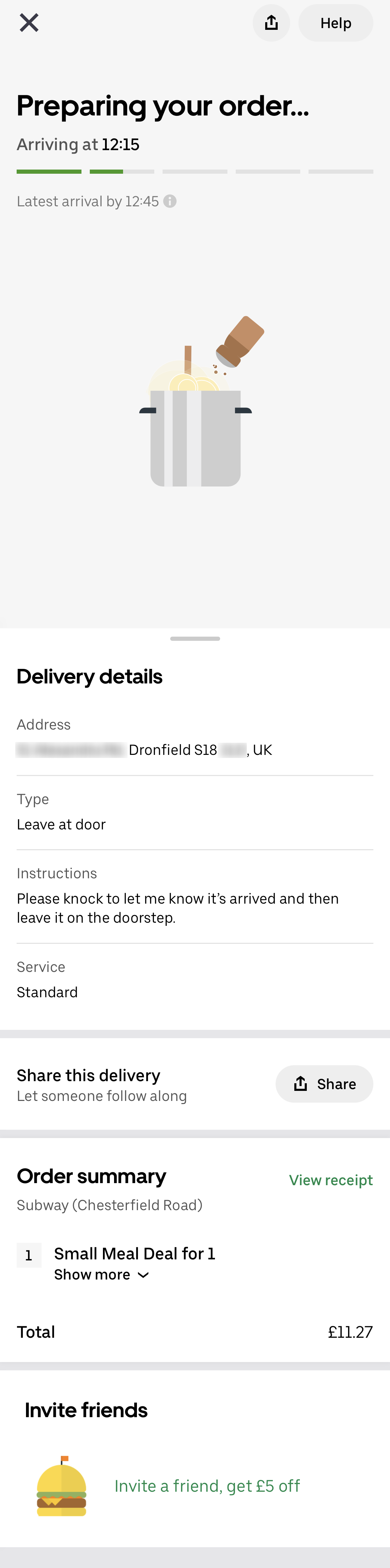 Mobile screenshot of Uber Eats