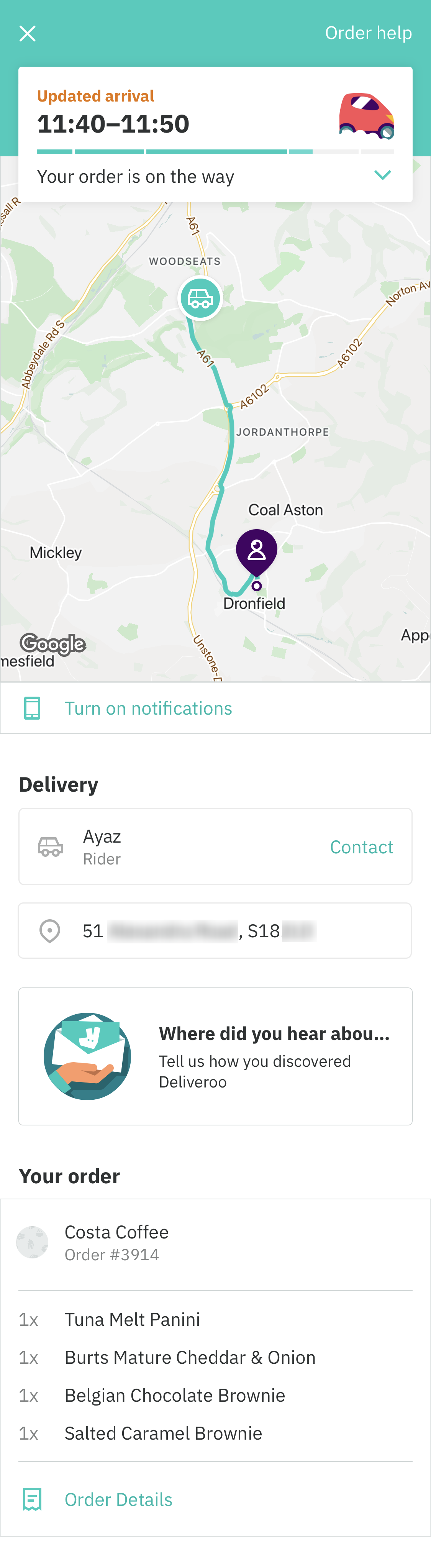 Mobile screenshot of Deliveroo