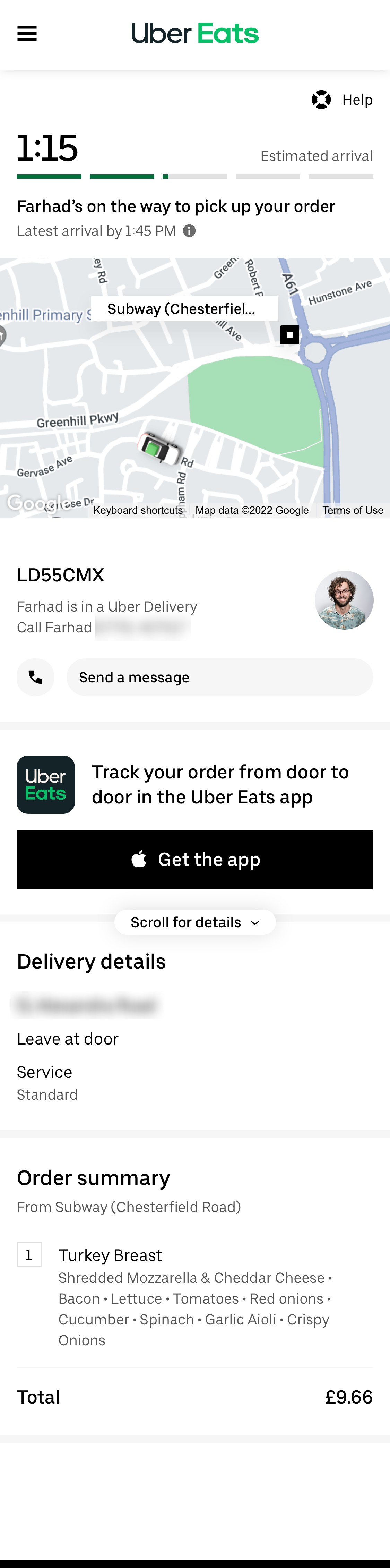 Mobile screenshot of Uber Eats