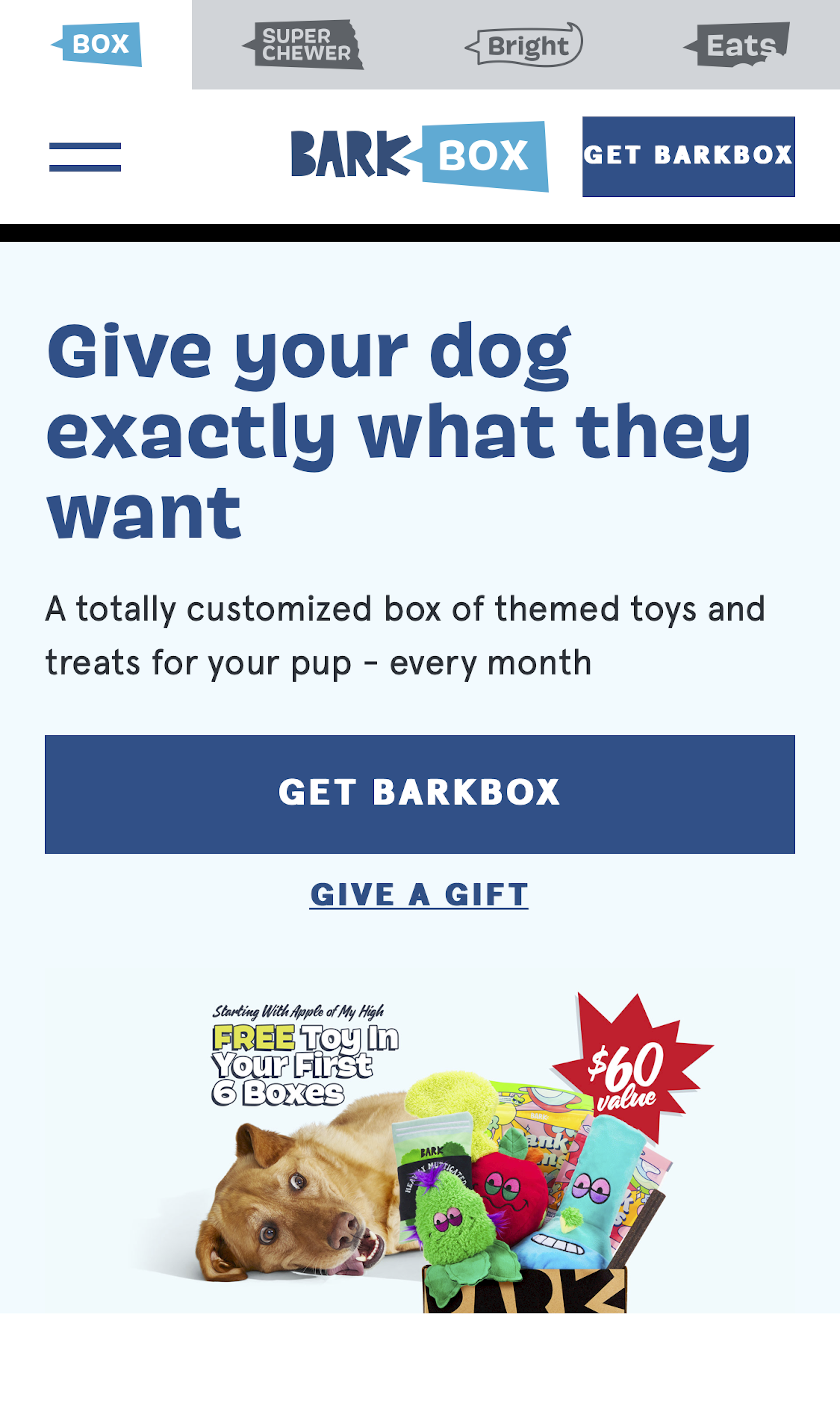 Mobile screenshot of BarkBox