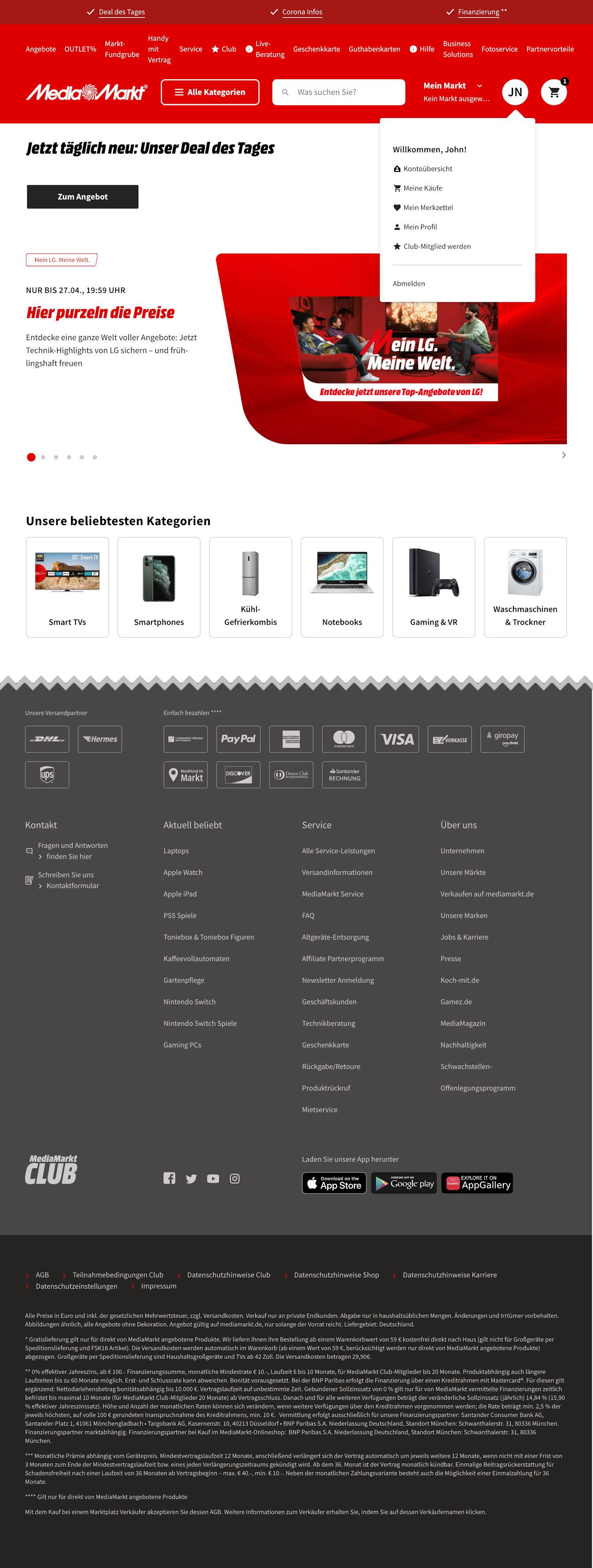 Desktop screenshot of MediaMarkt